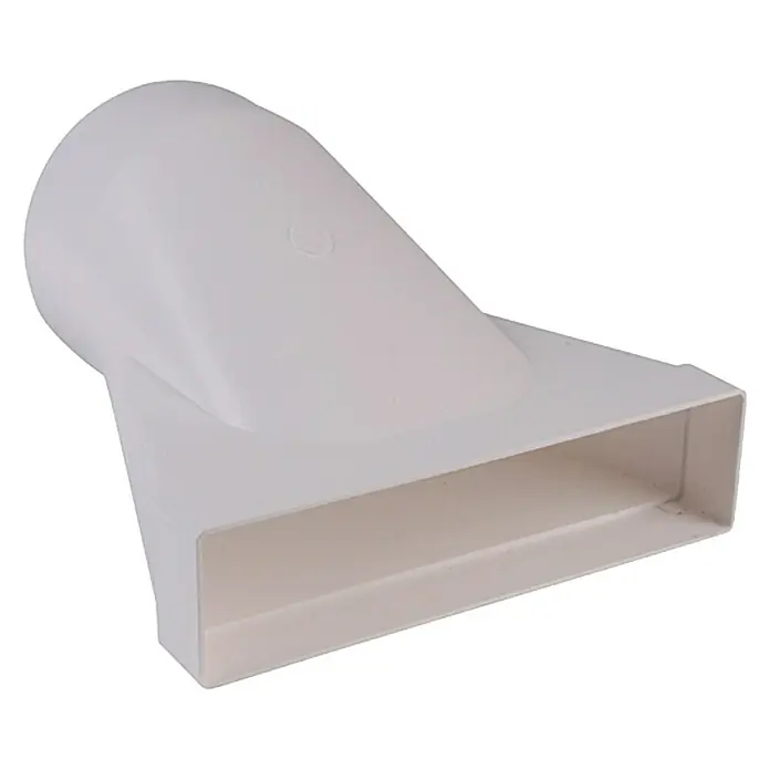 Air-Circle Prijelazni nastavak plosnate ventilacijske cijevi - Dimenzije spojnog dijela: 220 x 54 mm, Promjer spojnog dijela: 125 mm - Pogled s desne strane