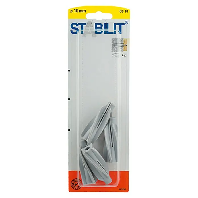 Stabilit Tipla za porobeton GB 10 - Promjer tiple: 10 mm, Duljina tiple: 55 mm, Prikladno za: Beton s porama, 4 kom - Pogled sprijeda