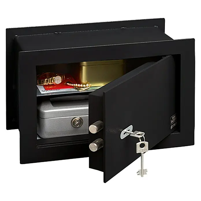 Burg-Wächter PointSafe Wandtresor PW3 S - 39 x 19,5 x 26 cm, Volumen: 10,3 l, Doppelbartschloss - Linke Seitenansicht
