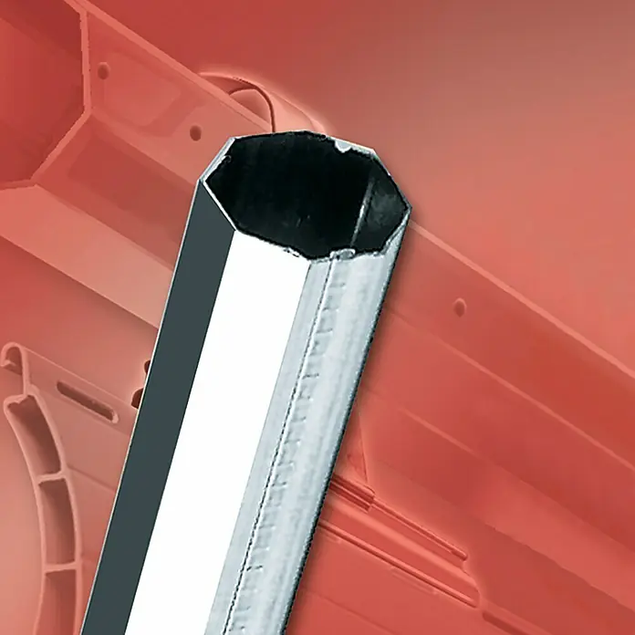 Schellenberg Eje octogonal Maxi - 60 mm x 1,5 m, Apto para: Maxi sistemas de persianas enrollables - Vista frontal