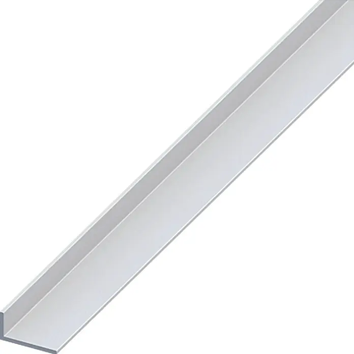 Kantoflex Winkelprofil - 2.000 x 35 x 20 mm, Aluminium, Eloxiert, Silber, Stärke: 2 mm - Linke Seitenansicht