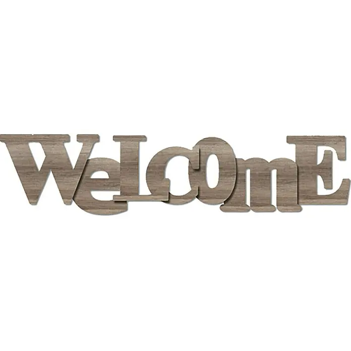 Wandobjekt - Welcome, Braun, 60 x 20 cm