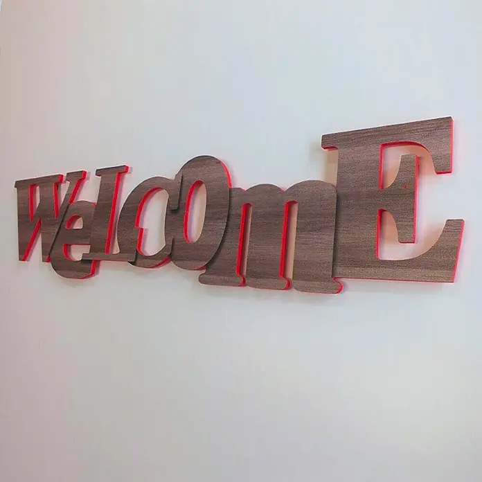 Wandobjekt - Welcome, Braun, 60 x 20 cm
