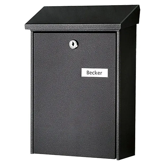 Portaferm Briefkasten PM 22 - 75 x 225 x 305 mm, Schwarz - Vorderansicht
