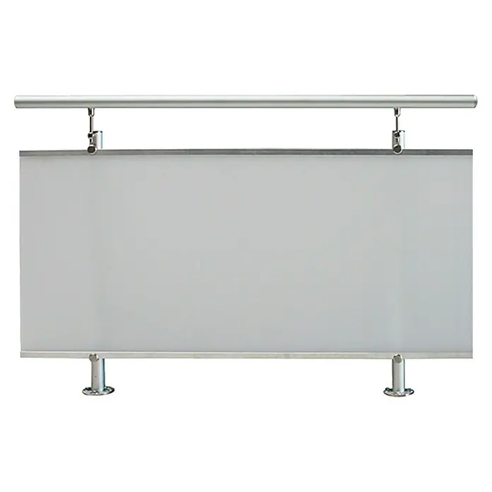 Treba Frewa Geländer-Set AF4 - Bodenmontage, Aluminium, Material Füllung: Acrylglas satiniert, Länge: 1.500 mm - Vorderansicht