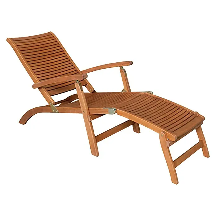 Sunfun Diana Tumbona - 170 x 60 x 90 cm, Madera, Marrón natural