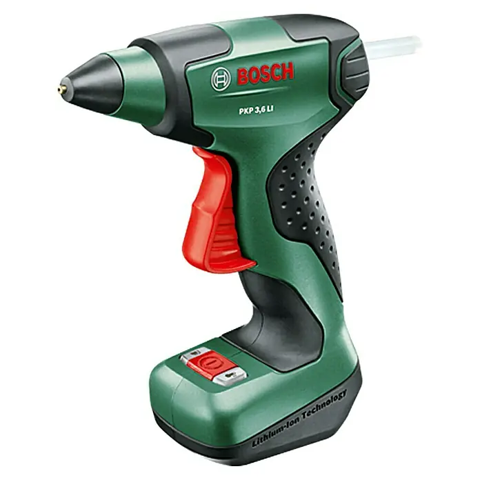 Bosch Pistola termoadhesiva de batería PKP 3,6 LI - 3,6 V, Iones de litio, 1,5 Ah, Diámetro cartucho de cola: 7 mm - Vista de perfil izquierdo