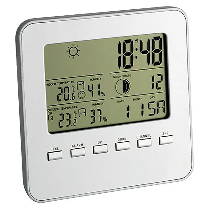 TFA Dostmann Funkwetterstation Quadro - Digital, Reichweite Sensor: 30 m - Vorderansicht