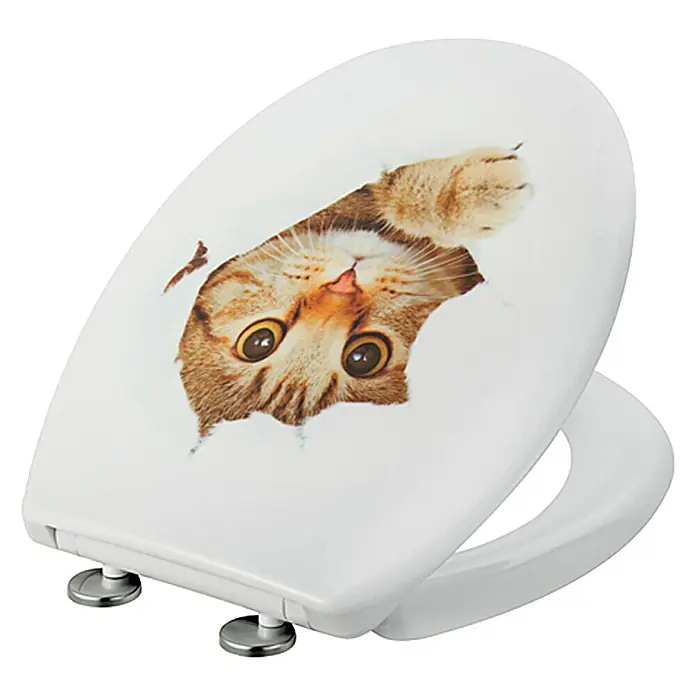 Poseidon WC daska Kittycat - Samospuštajuća, Duroplast, Bijele boje