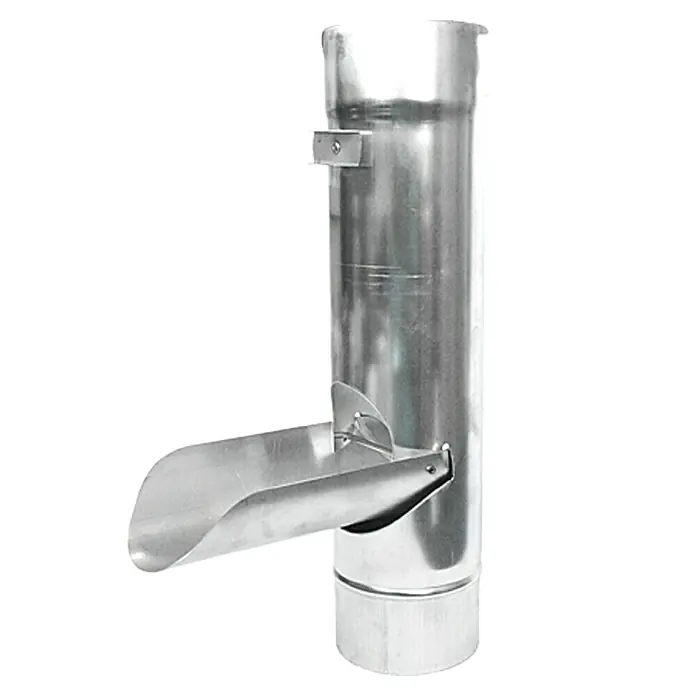 Sarei Regenwasserklappe - Nennweite: 80 mm, Aluminium, Verzinkt - Vorderansicht