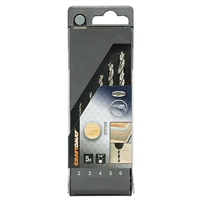 Craftomat Set svrdla za drvo - ¼″ Hex, 5 -dij. - Pogled sprijeda