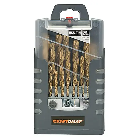 Craftomat  Komplet svrdla za metal HSS-TiN Gripbox