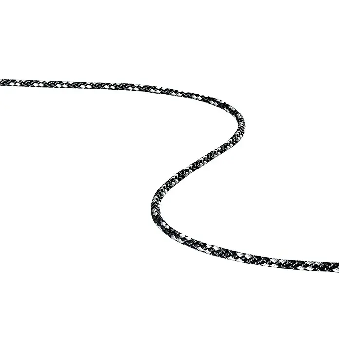 Robline Uže po metraži 8-Plaited-Dinghy - 6 mm, Crne-srebrne boje, Poliester