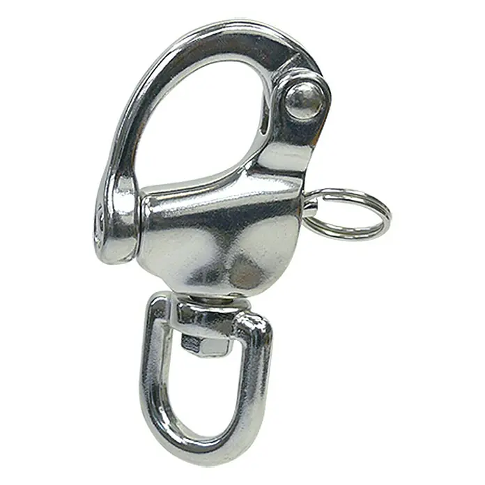 Schnappschäkel - 7 cm, Wirbelauge, Edelstahl, A4