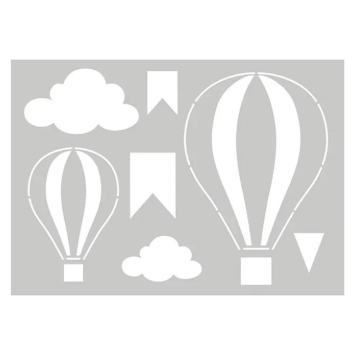 Plantilla decorativa Stencil - Air Baloons, 21 x 29,7 cm, Plástico