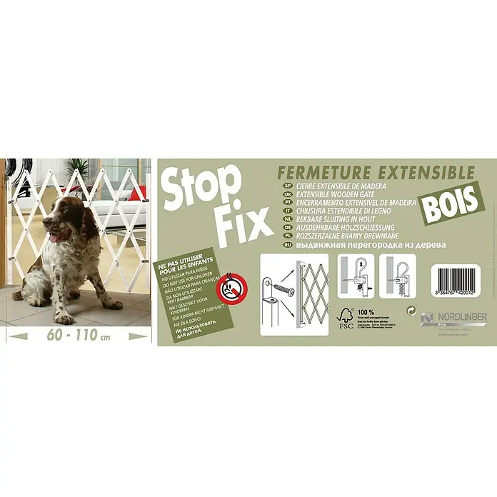 Reja de seguridad para animales Stop Fix Blanca - Altura: 83 cm, Ajustable: 60 - 110 cm