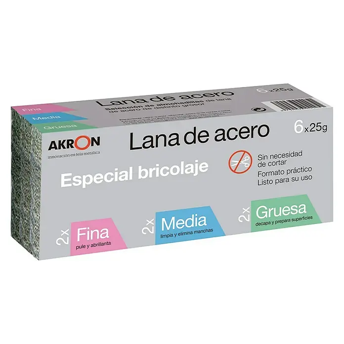 Lana de acero - Grano: 0/1/2, 150 g