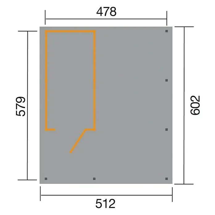 Weka Carport Memmingen - 6,12 x 5,12 m, Einfahrtshöhe: 2,15 m, 125 kg/m²