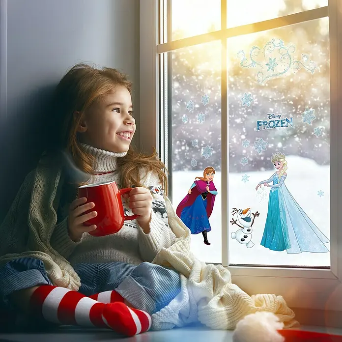 Komar Disney Edition 4 Fenstersticker Frozen Snowflake - Frozen Snowflake, Bunt, 31 x 31 cm - Stimmungsaufnahme