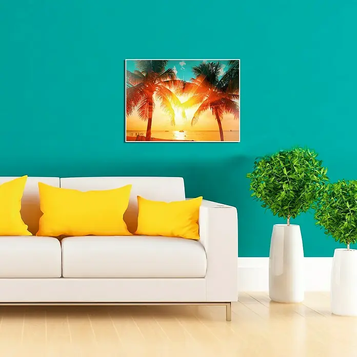 Cuadro Palmeras puesta sol - Atardecer, An x Al: 70 x 50 cm