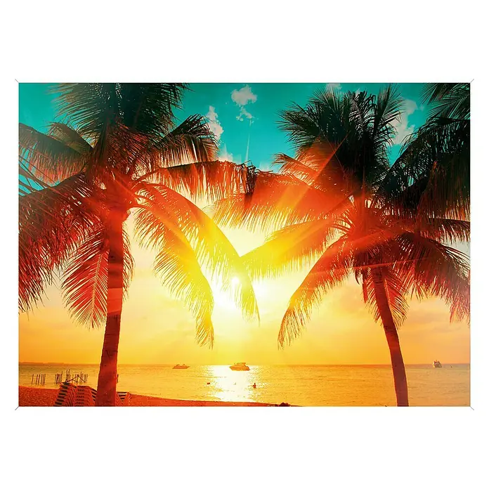 Cuadro Palmeras puesta sol - Atardecer, An x Al: 70 x 50 cm