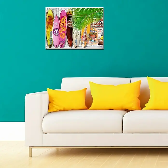 Cuadro Tabla Surf Colores - Tablas de surf, An x Al: 70 x 50 cm