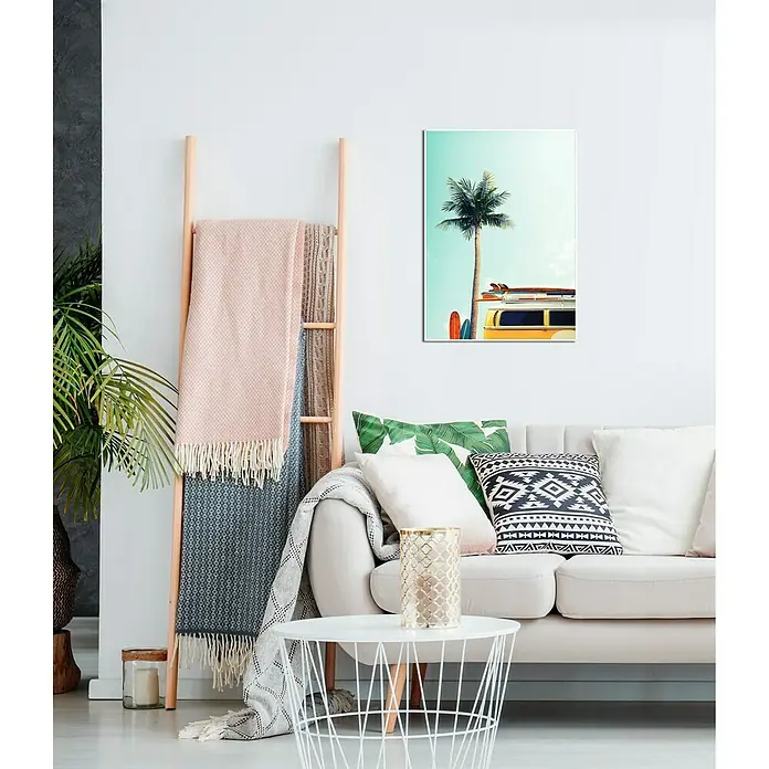 Cuadro Palmera Van - Palmera y furgoneta, An x Al: 50 x 70 cm