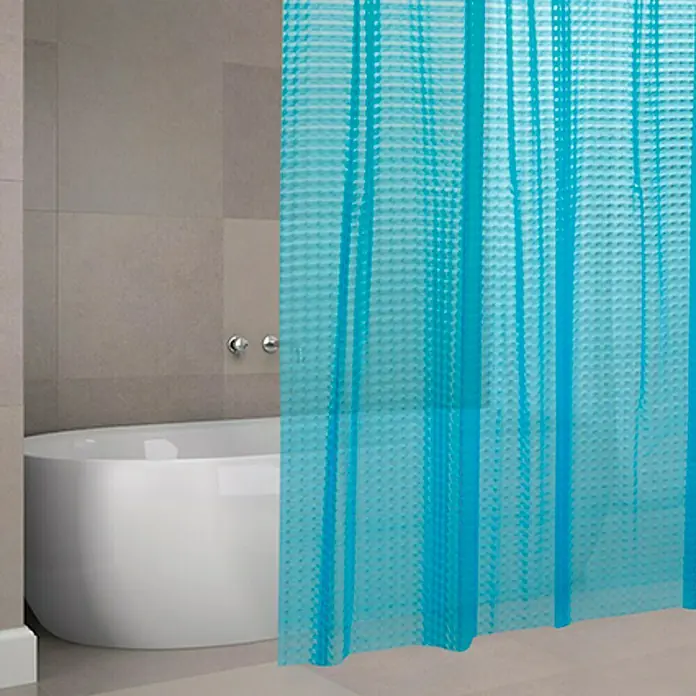 Venus Cortina de baño textil Eva 3D - An x Al: 180 x 200 cm, Azul