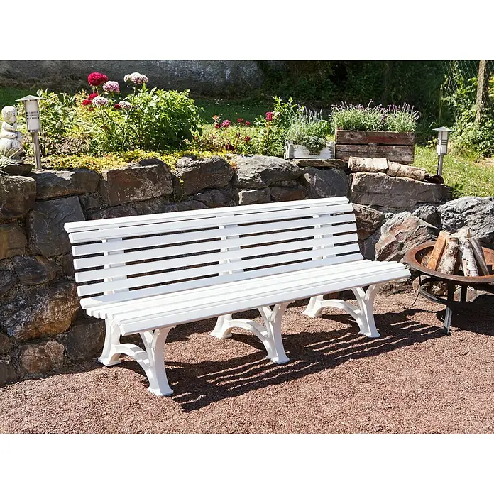Blome Gartenbank Borkum - 200 cm, PVC, Weiß - Stimmungsaufnahme