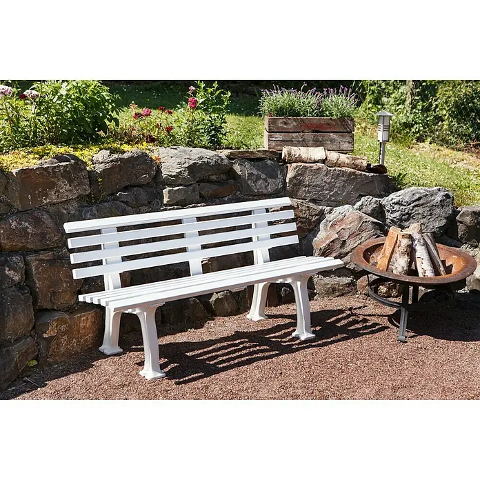 Blome Gartenbank Sylt - 150 cm, PVC, Weiß - Stimmungsaufnahme