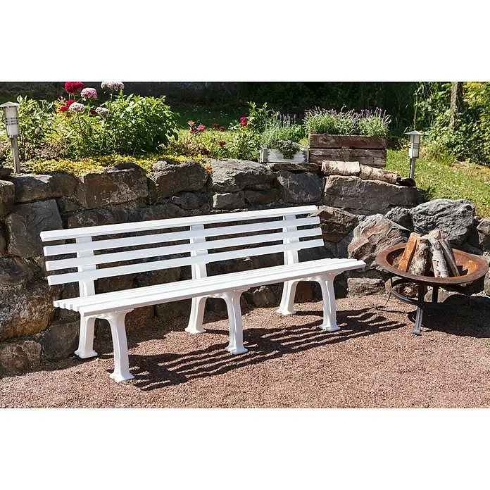 Blome Gartenbank Juist - 200 cm, PVC, Weiß - Stimmungsaufnahme