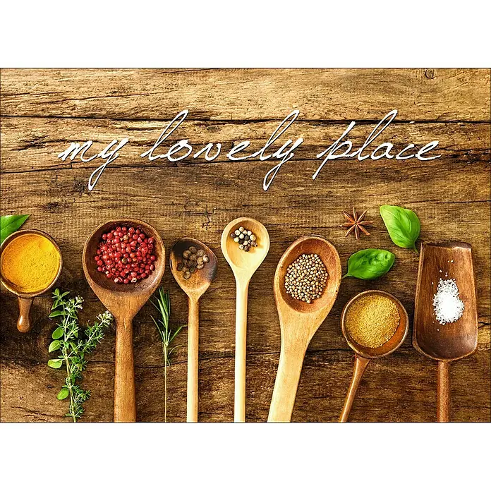 Protector de pared de cocina Lugar con encanto - 90 x 65 cm, Espesor: 6 mm, Panel de vidrio de seguridad