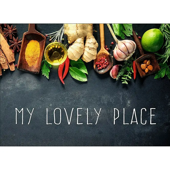 Protector de pared de cocina Lugar con encanto II - 90 x 65 cm, Espesor: 6 mm, Panel de vidrio de seguridad