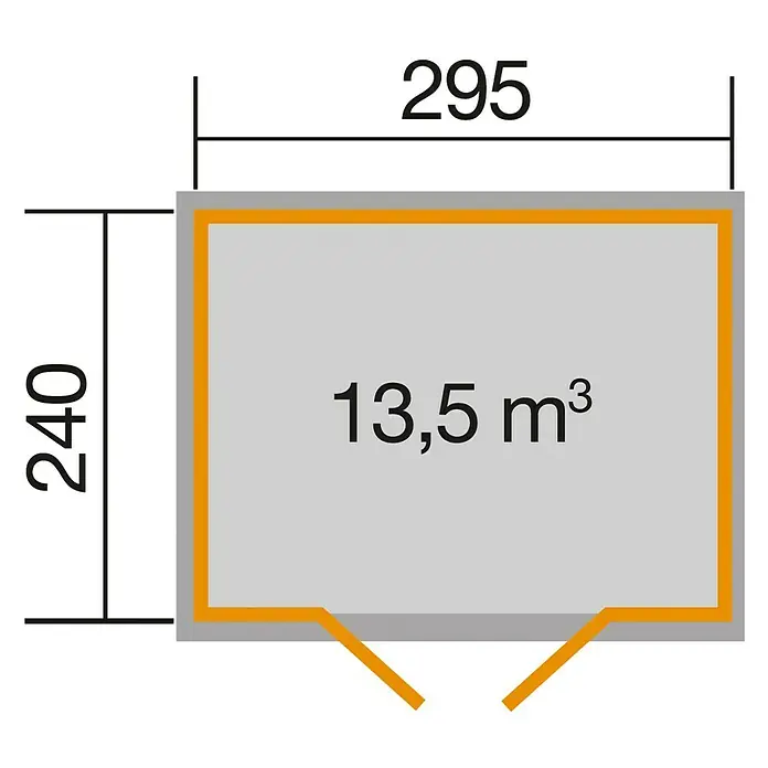 Weka wekaLine Gerätehaus Gr. 2 - 320 x 277 cm, Wandstärke: 28 mm, Natur - Ansicht von oben