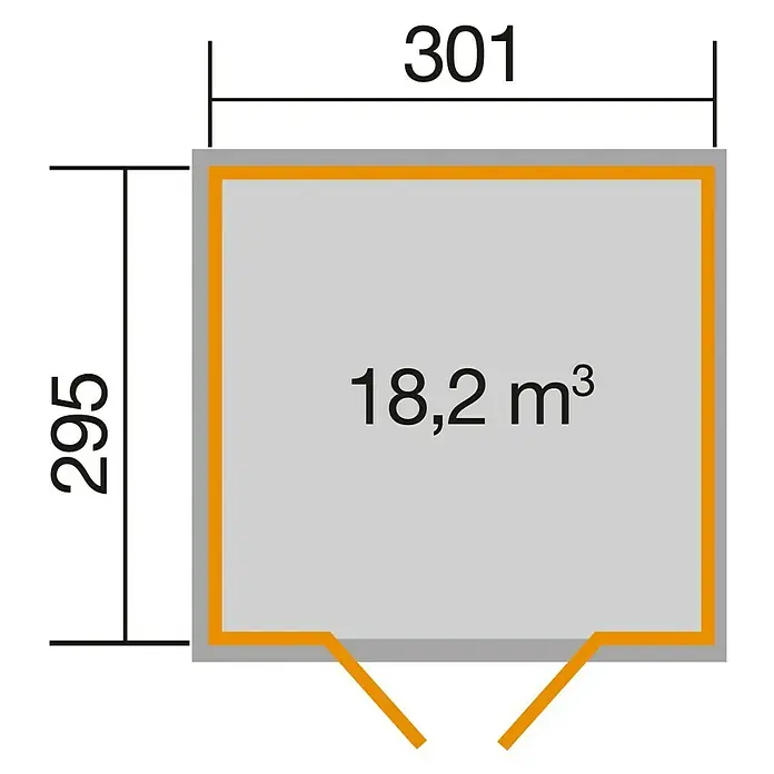 Weka wekaLine Gerätehaus Gr. 3 - 320 x 329 cm, Holz, Anthrazit, Weiß - Ansicht von oben