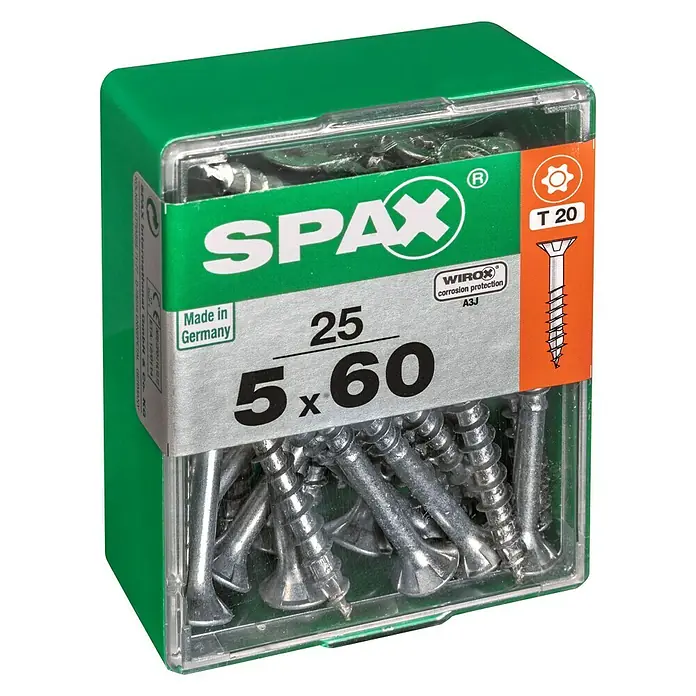 Spax Univerzalni vijak T-Star plus - Ø x D: 5 x 60 mm, Površina WIROX, T-Star plus, 25 kom - Pogled s lijeve strane
