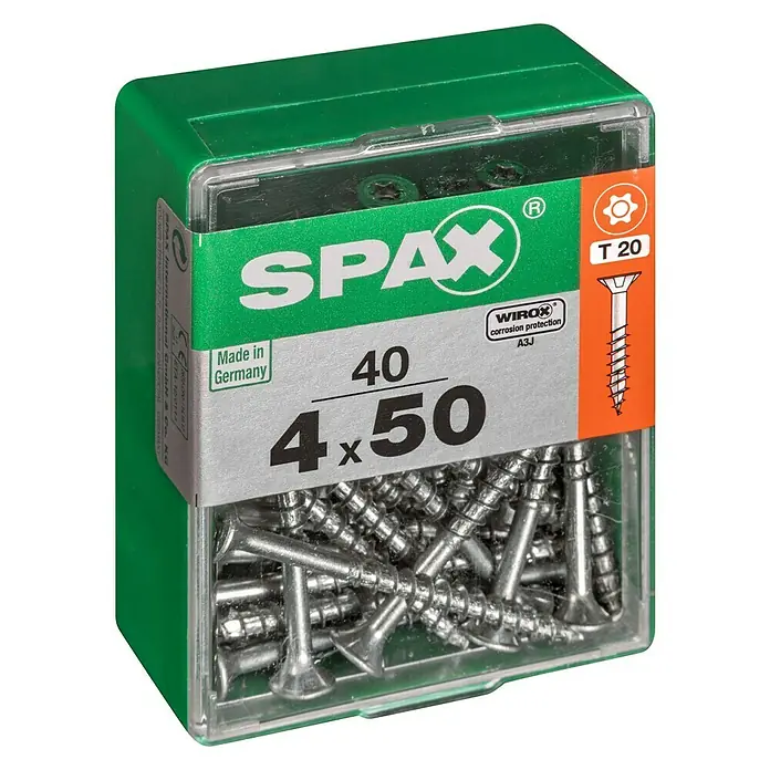 Spax Univerzalni vijak T-Star plus - Ø x D: 4 x 50 mm, Površina WIROX, T-Star plus, 40 kom - Pogled s lijeve strane