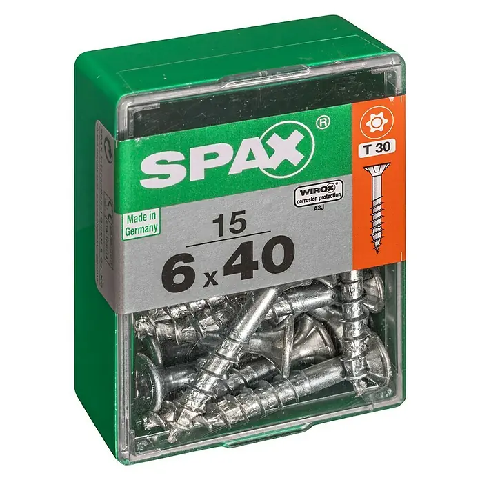 Spax Univerzalni vijak T-Star plus - Ø x D: 6 x 40 mm, Površina WIROX, T-Star plus, 15 kom - Pogled s lijeve strane