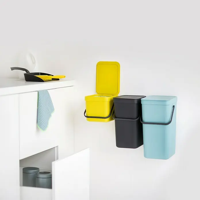 Brabantia Cubo de la basura Sort & Go - Gris, 12 l, Plástico