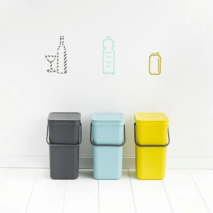 Brabantia Cubo de la basura Sort & Go - Gris, 16 l, Plástico