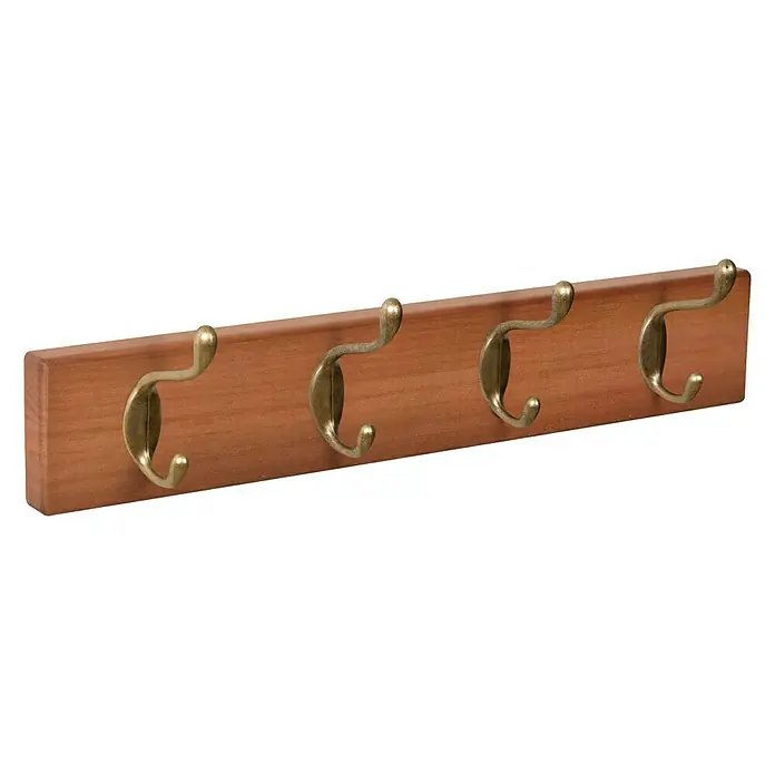 Nesu Perchero 9101 - L x An x Al: 40 x 7 x 7,4 cm, Número de ganchos: 4 ud., Cereza/Bronce
