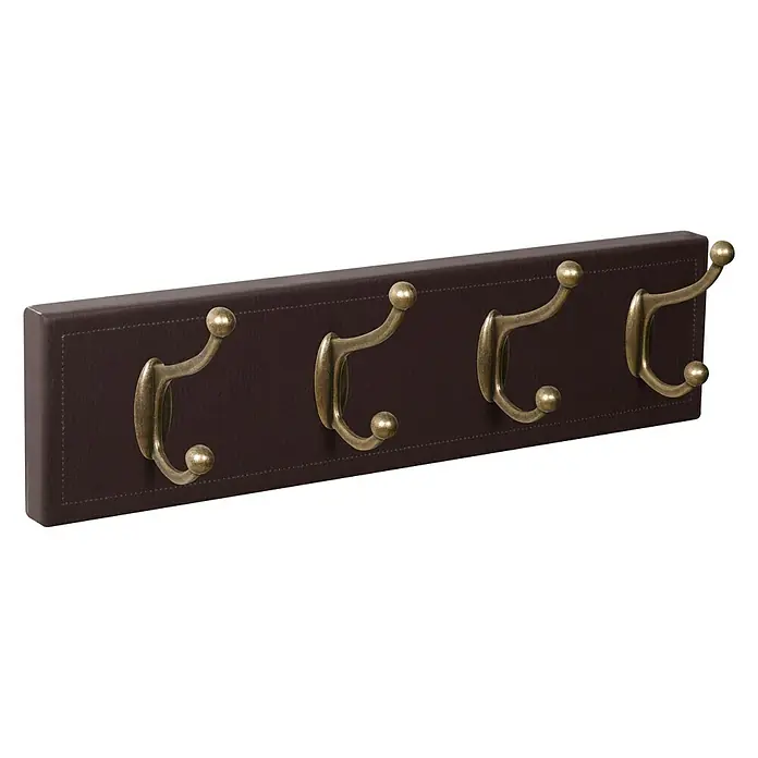 Nesu Barra para percheros 9204 - L x An x Al: 40,3 x 10,3 x 8,6 cm, Cuero, Marrón