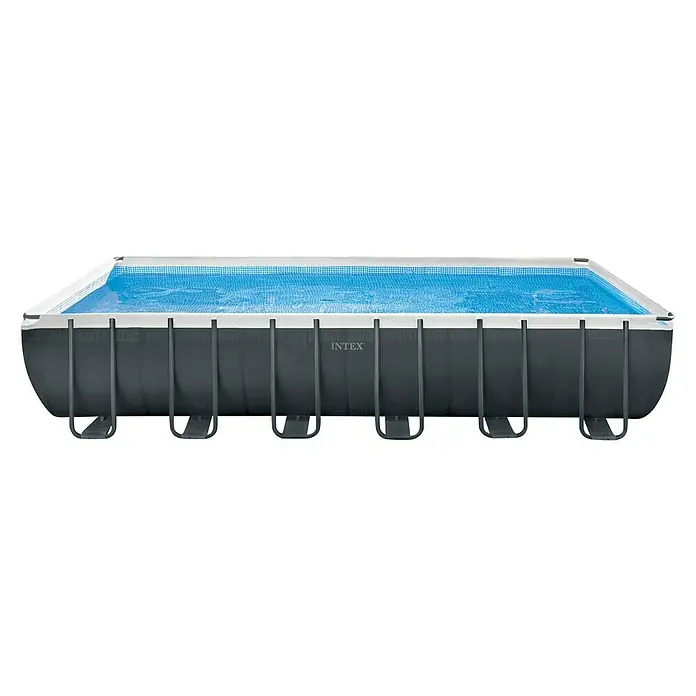 Intex Set bazen s priborom Frame Pool - D x Š x V: 732 x 366 x 132 cm, Zapremnina: 31.805 l, Tamnosive boje