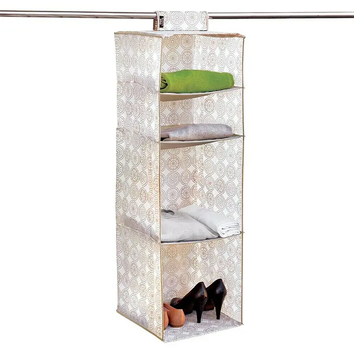 Organizador colgante Ella - Número de compartimentos: 4 ud., Beige