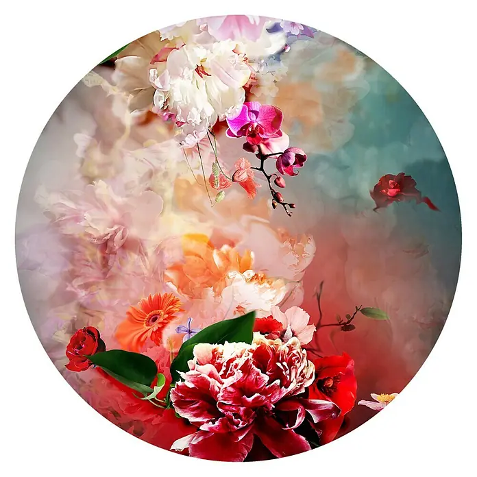 ProArt Glasbild - Flowermix III, Durchmesser: 50 cm - Vorderansicht
