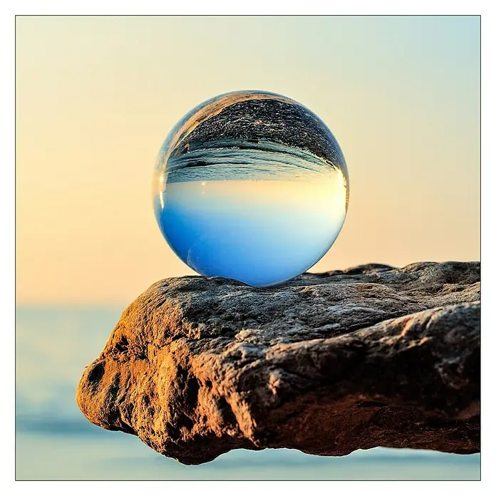 ProArt Glasbild - Blue Drop, B x H: 20 x 20 cm - Vorderansicht