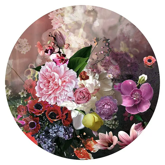 ProArt Glasbild - Flowermix II, Durchmesser: 30 cm - Vorderansicht