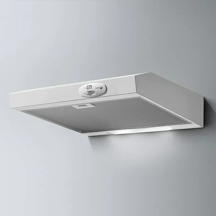 Turboair Campana integrable Vertice - Ancho: 60 cm, Potencia de aire máx.: 272 m³/h en funcionamiento normal, Blanco