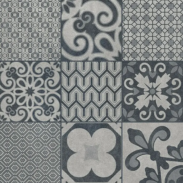 Ambiente by Palazzo Feinsteinzeugfliese Vintage - 60 x 60 cm, Schwarz, Matt