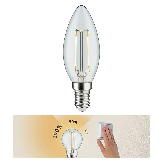 Paulmann LED žarulja - 1 kom, E14, 2,5 W, Topla bijela, Može se prigušiti - Pogled sprijeda